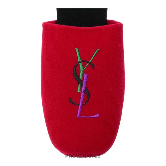 🔴 Yves Saint Laurent YSL Logo Slipper - Red Velour - Picture 5 of 6